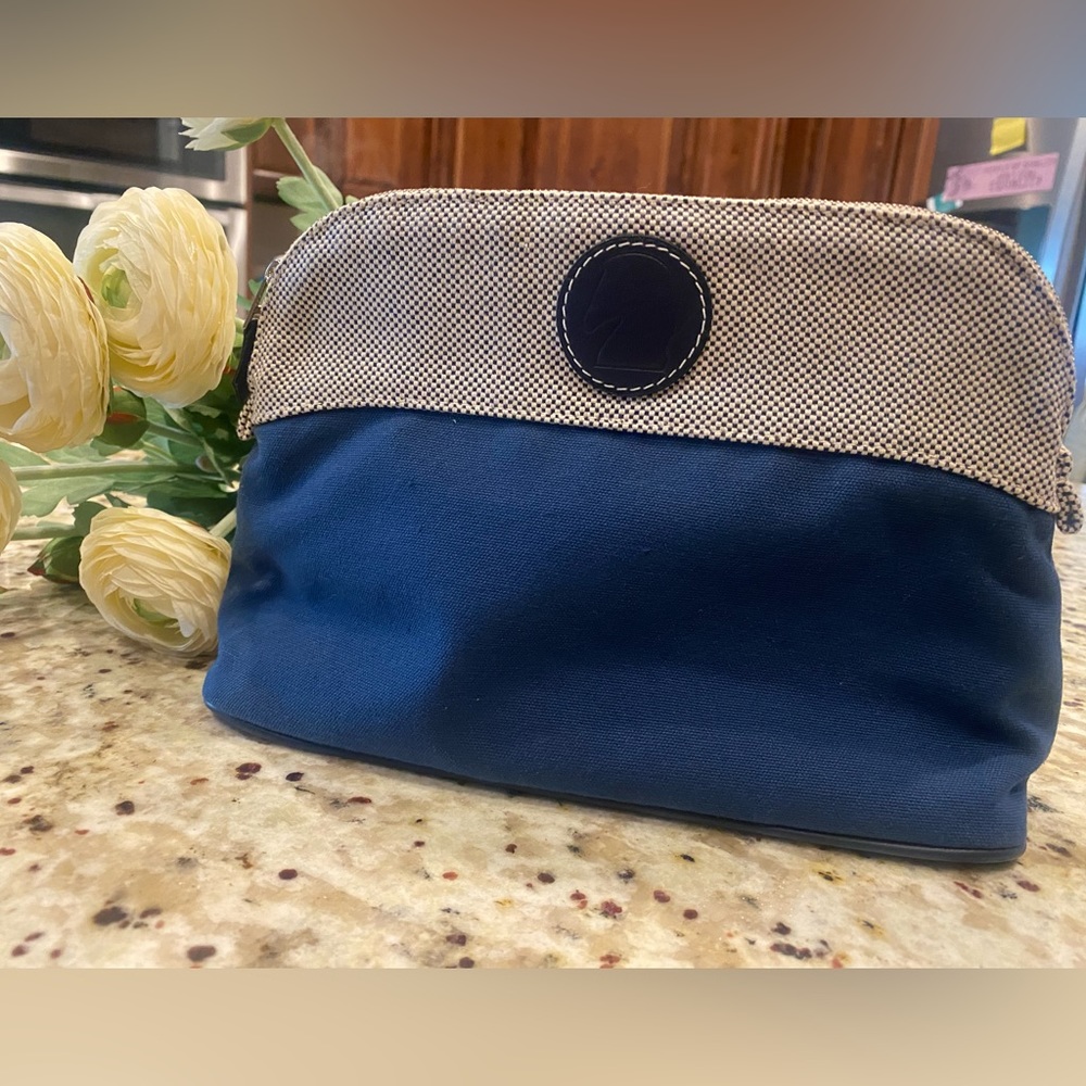 Hermes Rare Collectors Canvas Bolide Samarcande Toiletry Case MM Indigo Bleu